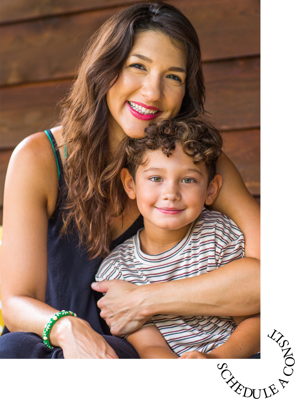 Portrait of a young Hispanic Mother and her son.